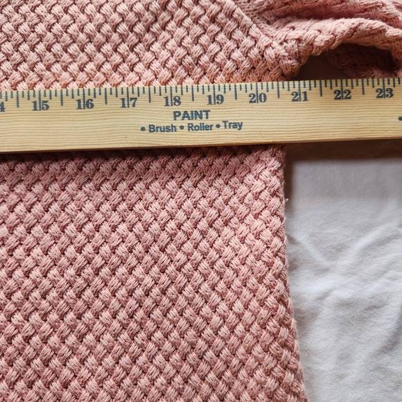 LLBean Dusty Rose Pink Textured Knit Cotton Button Front Cardigan Sweater,  L/P - Picture 8 of 11